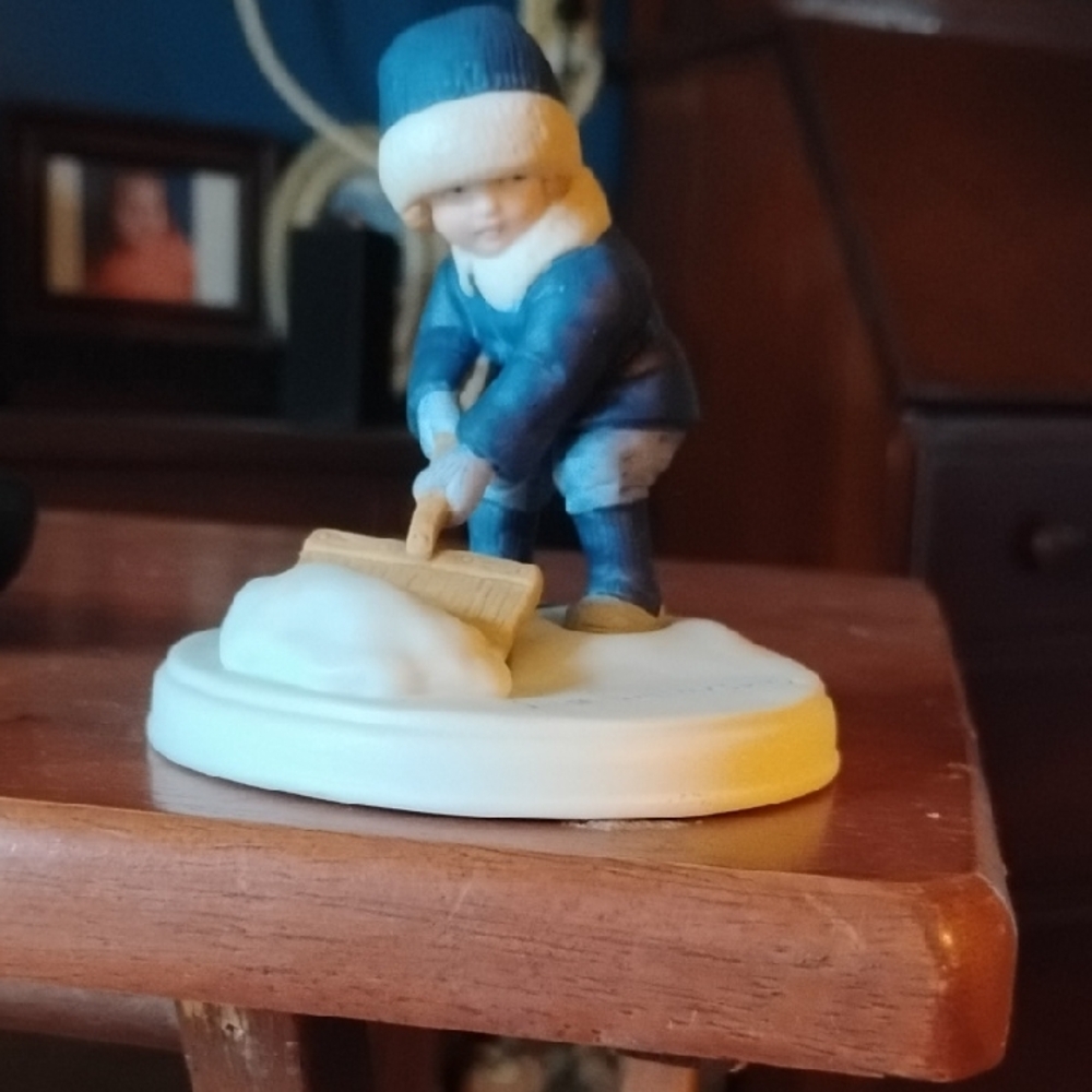 Blue and White Winter Figurine